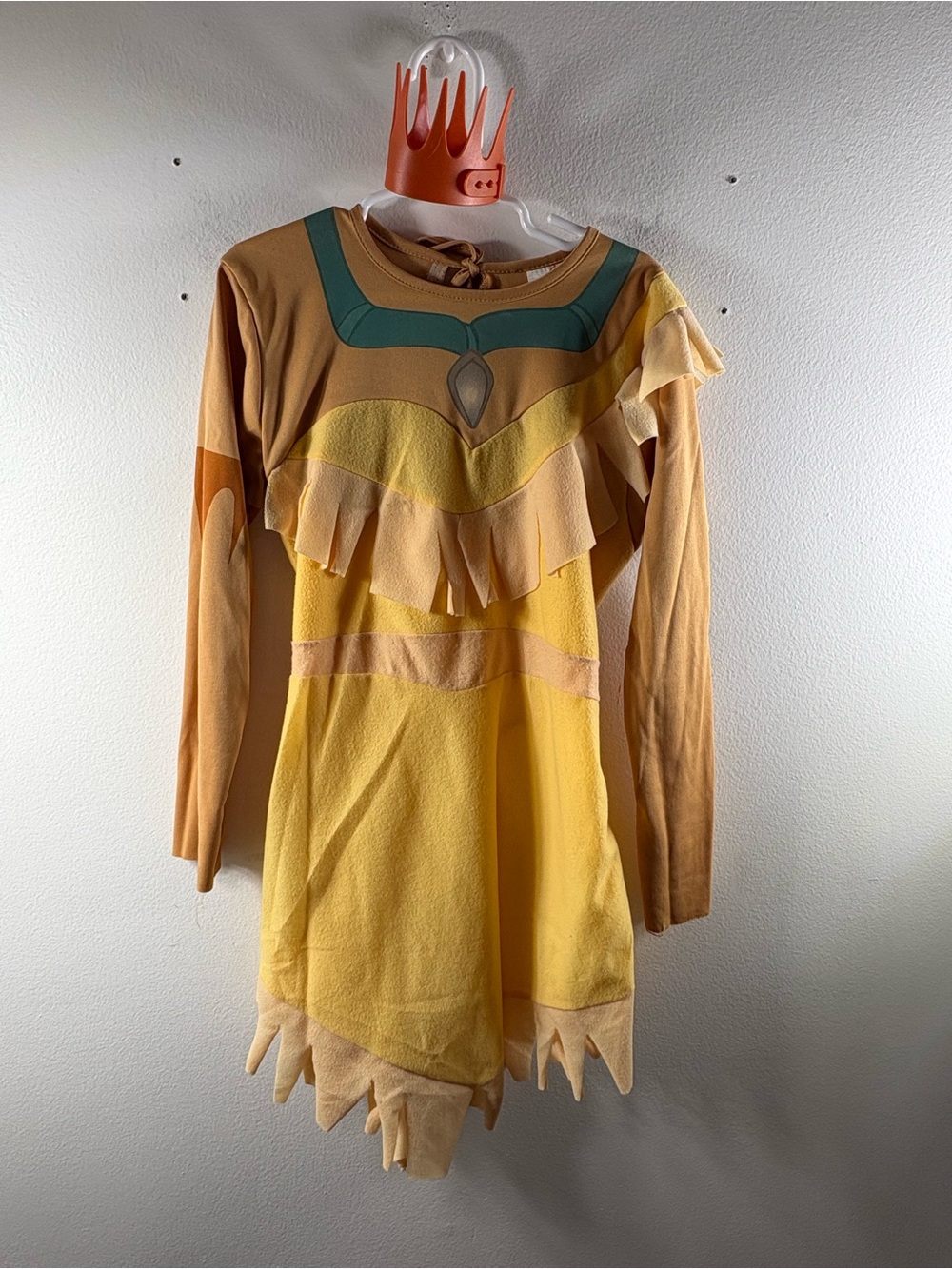Vintage Disney Pocahontas Costume Dress & Crown Girls 7-10 Made in USA